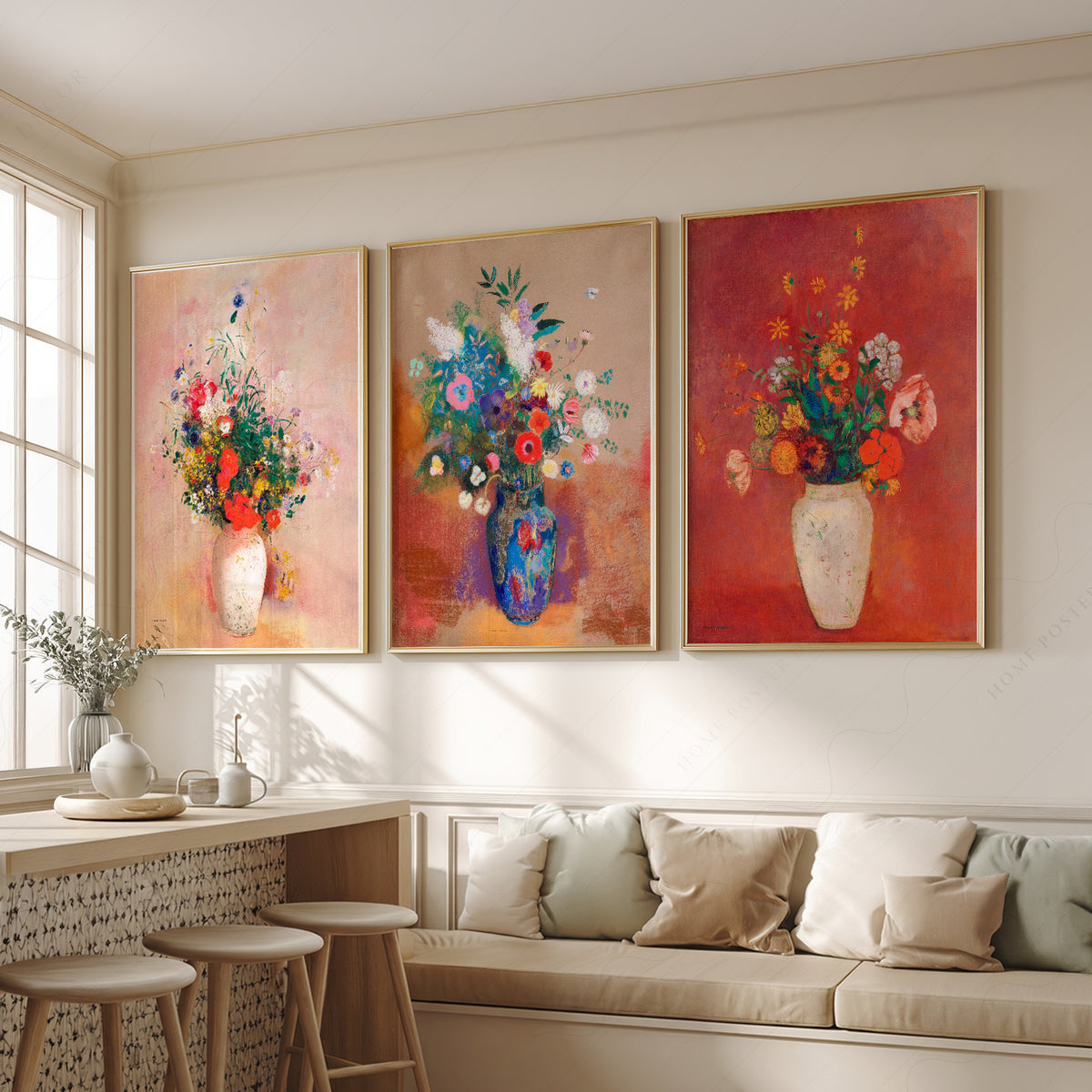 Odilon Redon Colourful Floral Still Life Prints, Set of 3 – 36-01 — artwork preview 2