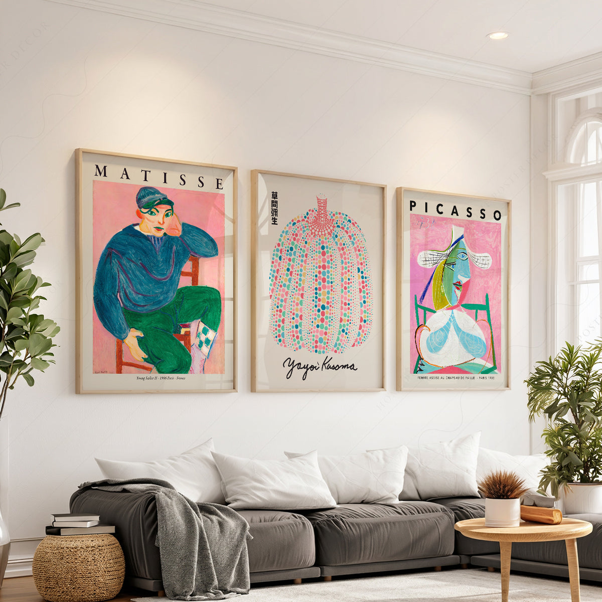 Matisse, Kusama and Picasso Pink Gallery Prints, Set of 3 – 0-21 — artwork preview 1