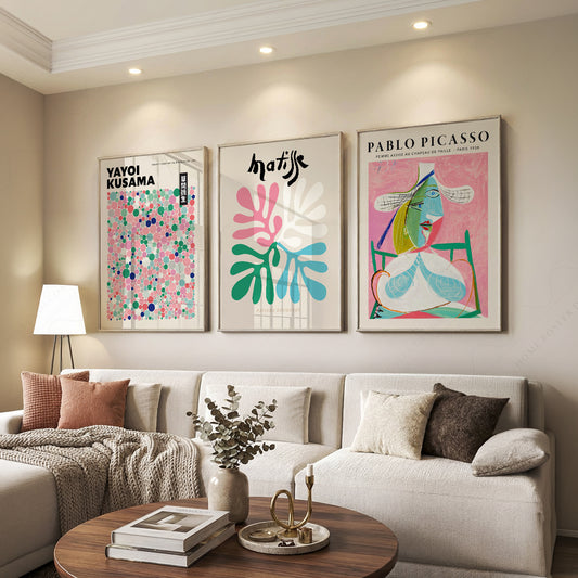 Yayoi Kusama, Henri Matisse and Picasso Pink Art Prints, Set of 3 – 0-31 — artwork preview 7