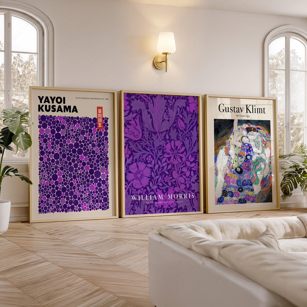 Yayoi Kusama, William Morris and Gustav Klim, Purple Gallery Prints, Set of 3 – 0-45 — artwork preview 5
