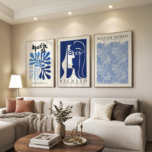 Henri Matisse, Picasso and Morris Blue Art Prints, Set of 3 – 0-83 — artwork preview 7