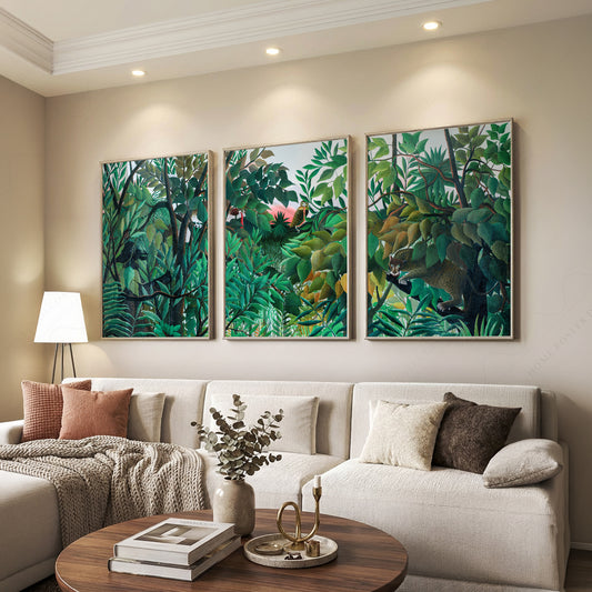 Henri Rousseau Jungle Set of 3 Art Prints – Tropical Forest Wall Art – 10-12 — artwork preview 7