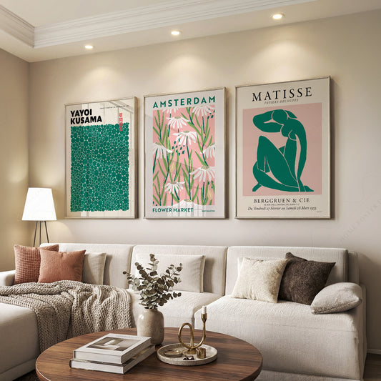Matisse Kusama Amsterdam Flower Market Set of 3 Prints – Pink Green Wall Art – 0-12 — artwork preview 7