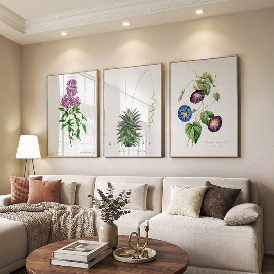 Botanical Gallery Wall Art Set of 3 Prints – Vintage Floral Decor Posters – 0-07 — artwork preview 7