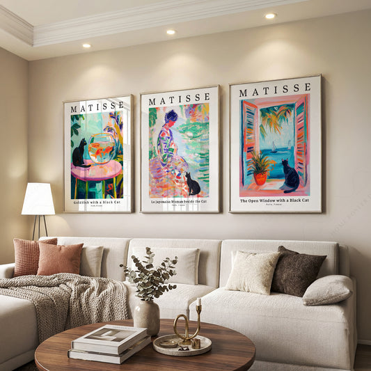 Matisse Black Cat Art Print Set of 3 – Colorful Wall Art Poster Collection – 62-25 — artwork preview 7
