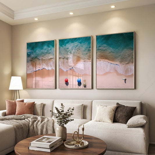 Aerial Beach Photography Set of 3 Prints – Coastal Ocean Wall Art Decor – 23-04 — artwork preview 7