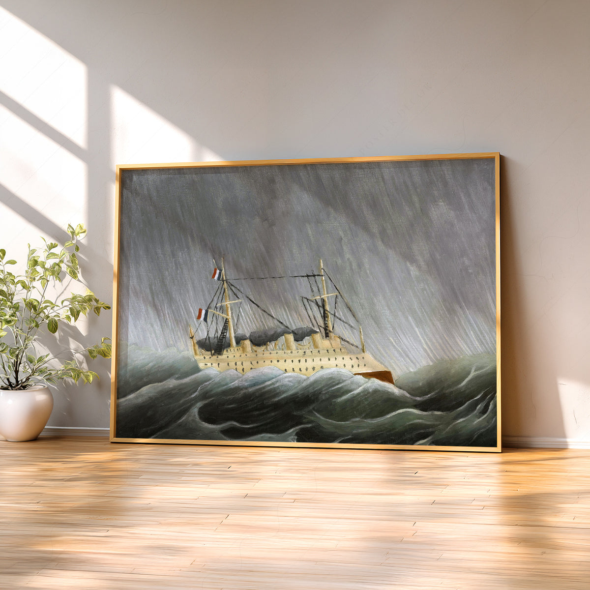 Henri Rousseau Ship in a Storm Art Print — artwork preview 2