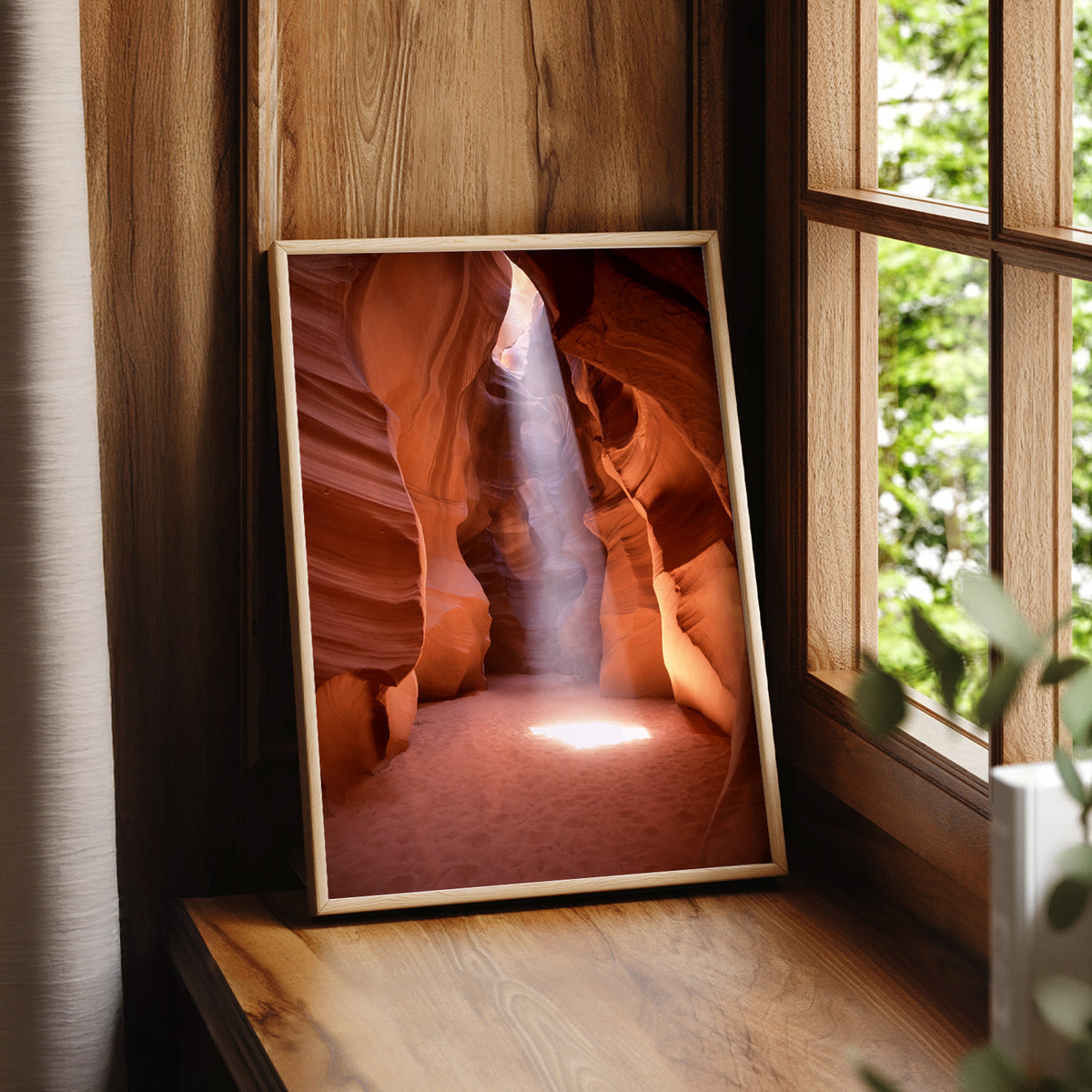 Sunlit Slot Canyon Photography Print – 41-08 — artwork preview 7