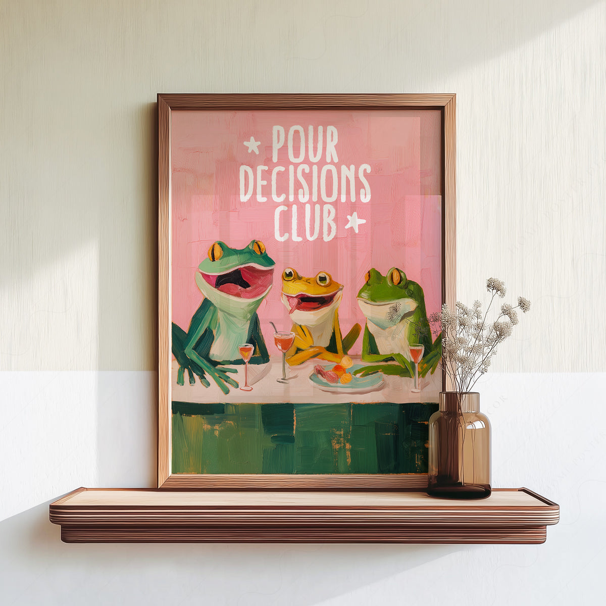Pour Decisions Club Frog Print – Funny Bar Wall Art – 64-19 — artwork preview 18