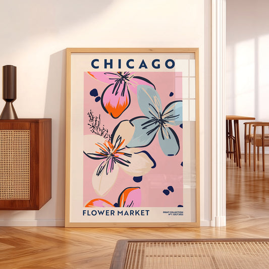 Chicago Flower Market Print – Colorful Floral Poster Wall Art Decor — artwork preview 5