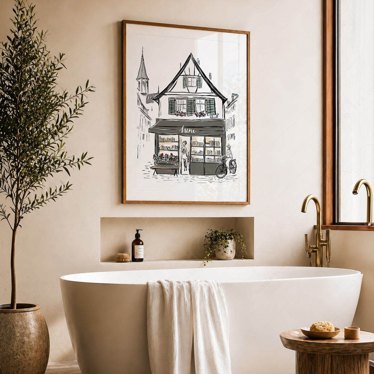 Zurich Bookshop Illustration Art Print — artwork preview 22