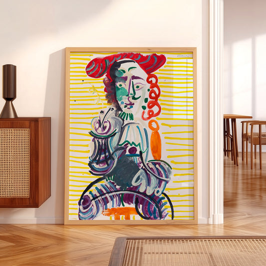 Pablo Picasso Homme à la Pipe Art Print – Colorful Cubist Wall Art — artwork preview 5