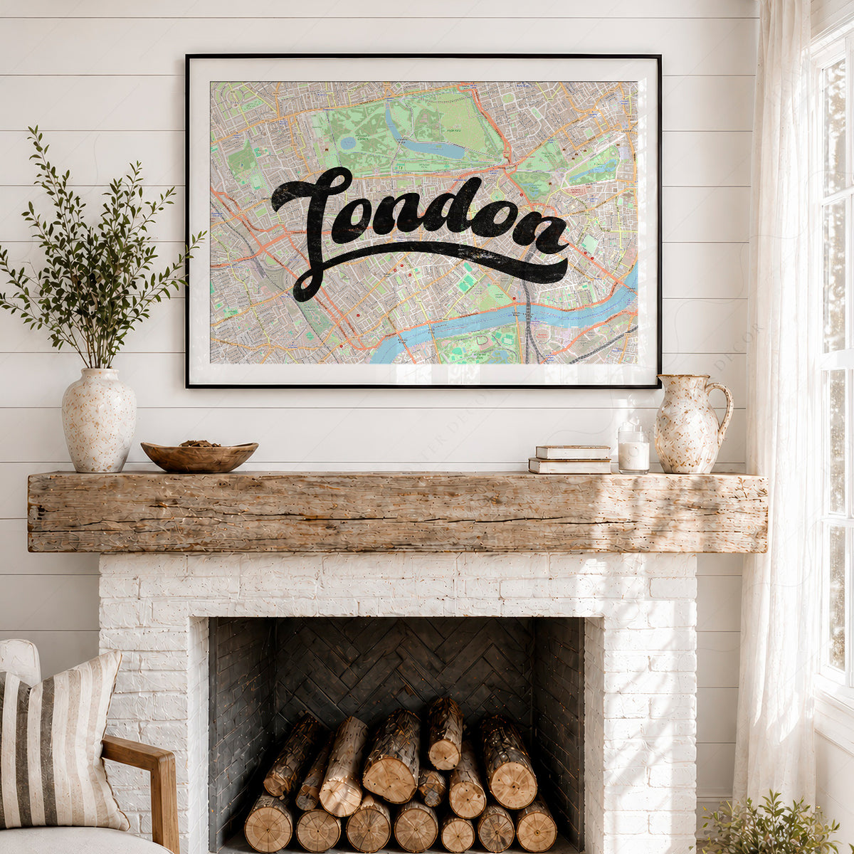 London Script Map Art Print — artwork preview 18