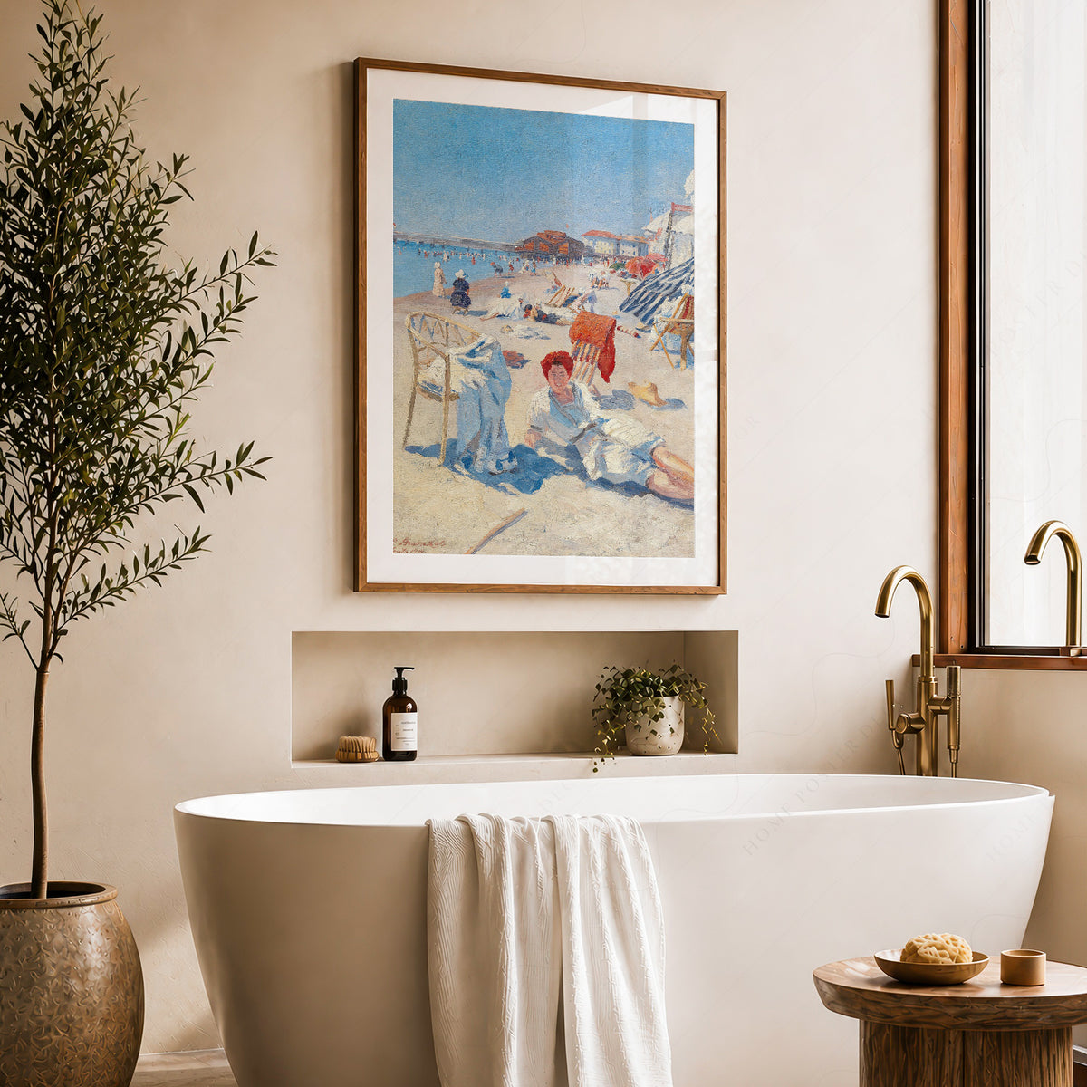 Vintage French Riviera Beach Scene Art Print – Coastal Summer Poster – 28-01 — artwork preview 22