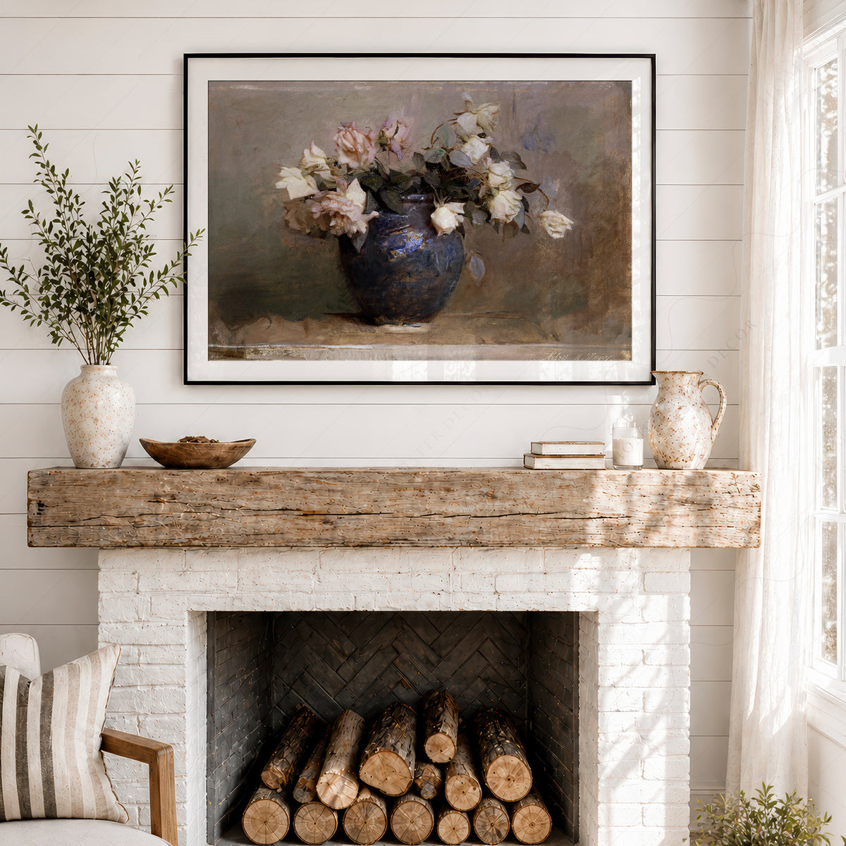 Abbott Handerson Thayer Flowers in a Blue Vase Art Print — artwork preview 18