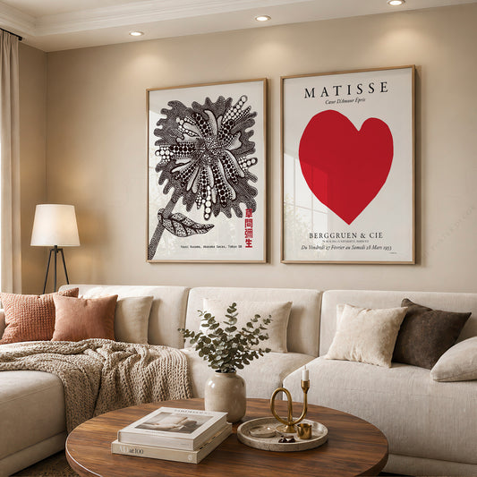 Kusama and Matisse Heart Pair – Set of 2 Art Prints — artwork preview 12