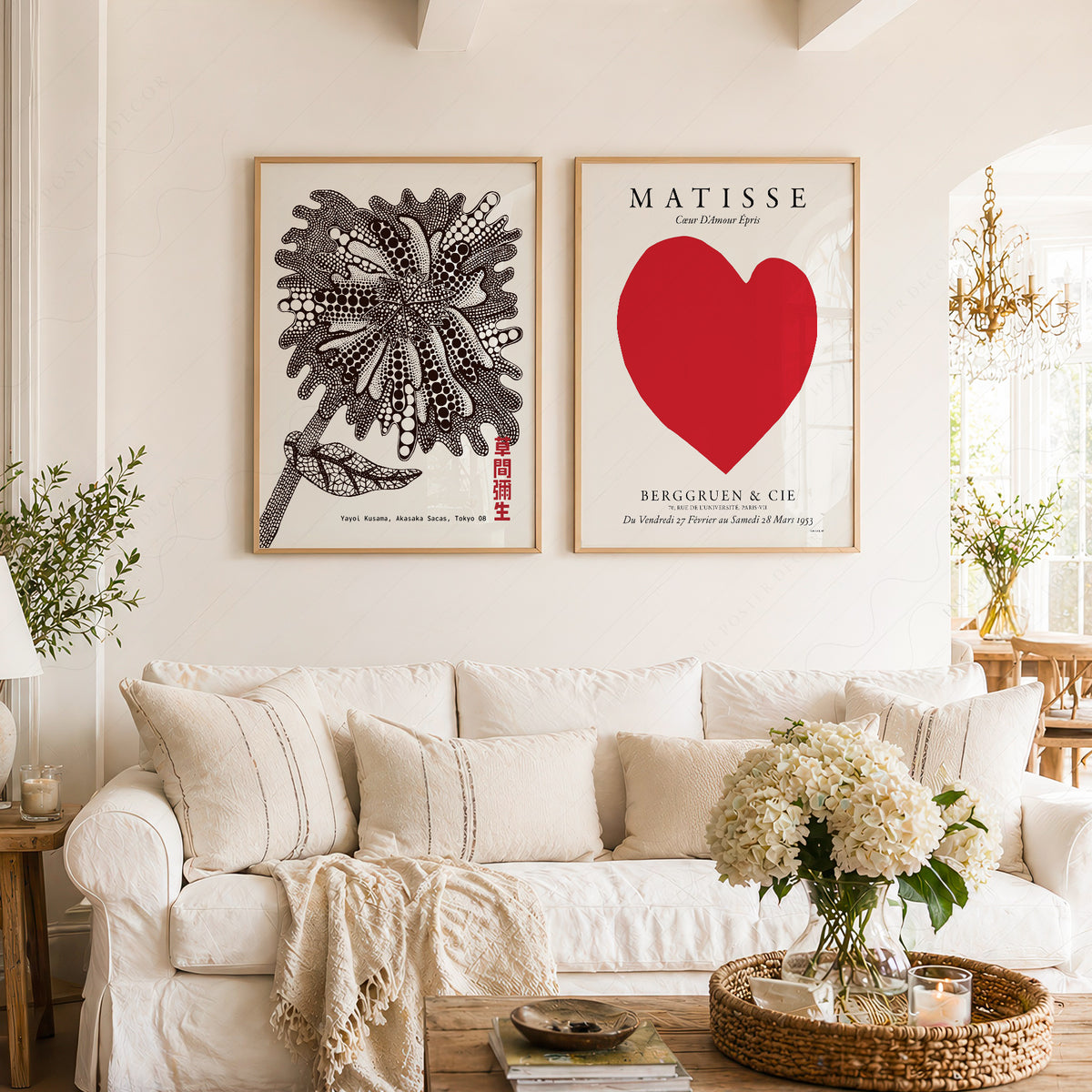 Kusama and Matisse Heart Pair – Set of 2 Art Prints — artwork preview 2
