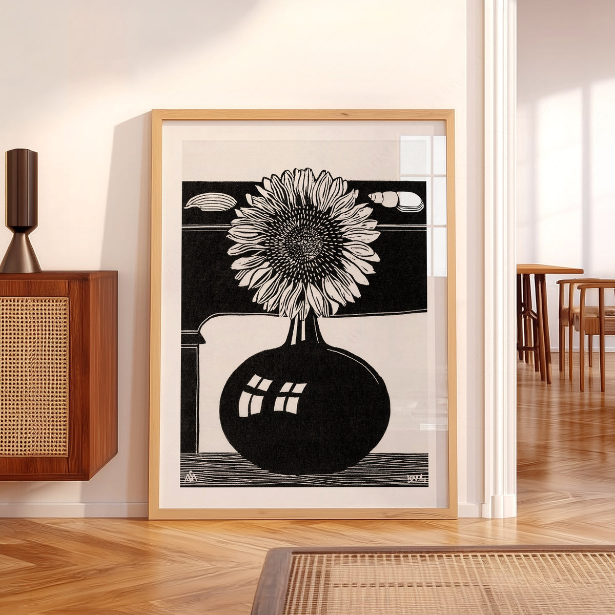 Samuel Jessurun de Mesquita Sunflower in a Black Vase Art Print — artwork preview 5