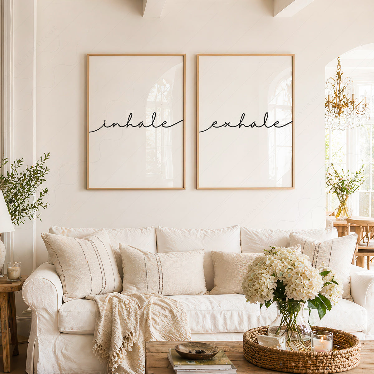 Inhale Exhale Print Set of 2 – Minimalist Typography Wall Art – 11 — artwork preview 2