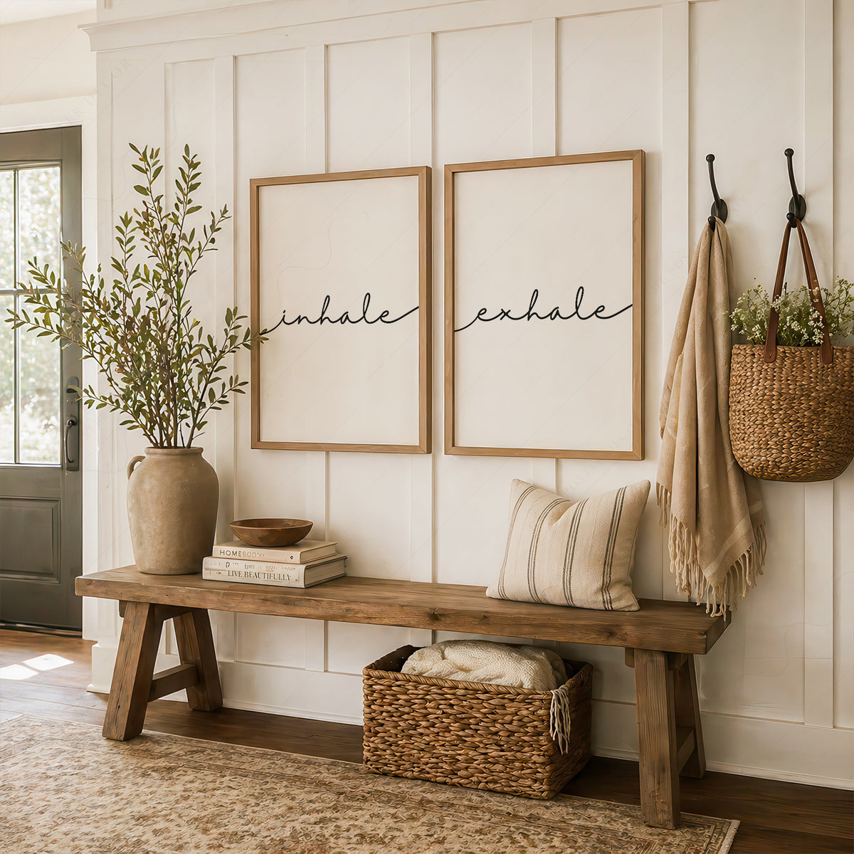 Inhale Exhale Print Set of 2 – Minimalist Typography Wall Art – 11 — artwork preview 16