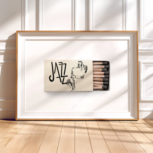 Vintage Jazz Matchbox Art Print – Retro Music Wall Decor Poster — artwork preview 5