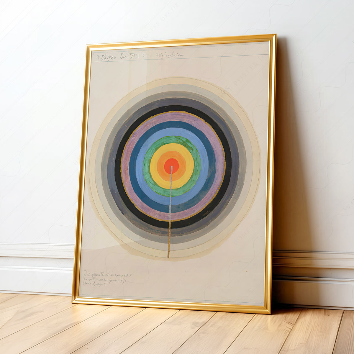 Hilma af Klint Concentric Rainbow Circles Art Print — artwork preview 1