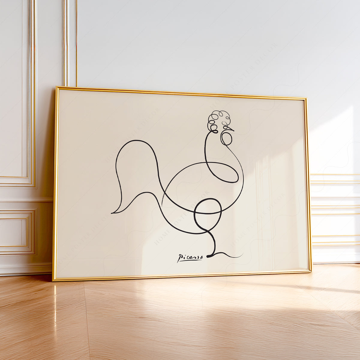 Pablo Picasso Le Coq The Rooster Line Art Print – Minimalist Wall Art — artwork preview 1
