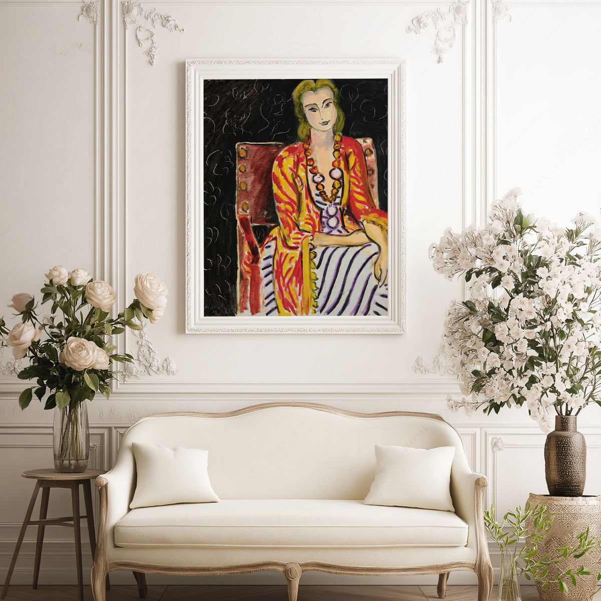 Henri Matisse Seated Woman against a Black Background Art Print — artwork preview 17