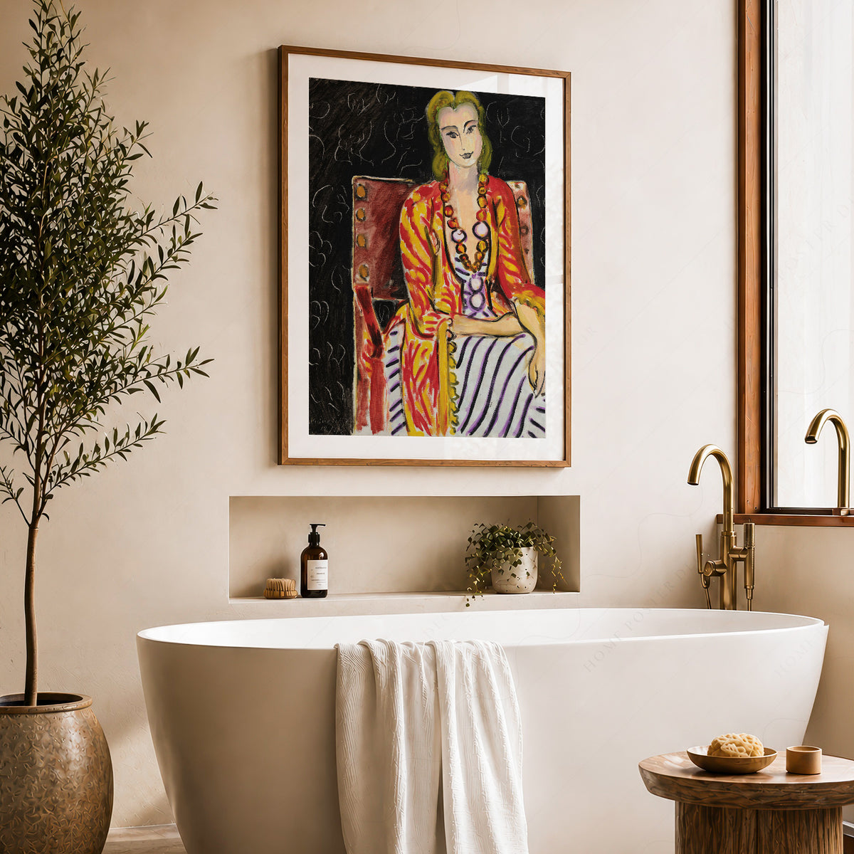 Henri Matisse Seated Woman against a Black Background Art Print — artwork preview 22