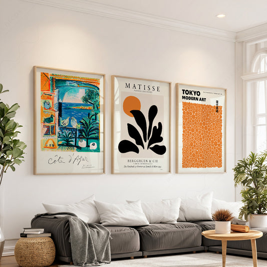 Matisse Kusama Picasso Set of 3 Prints – Modern Gallery Wall Art — artwork preview 1