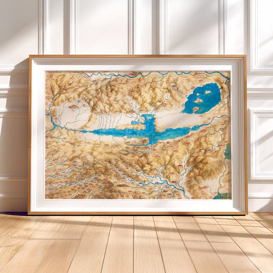 Leonardo da Vinci Map of the Valdichiana Art Print — artwork preview 5