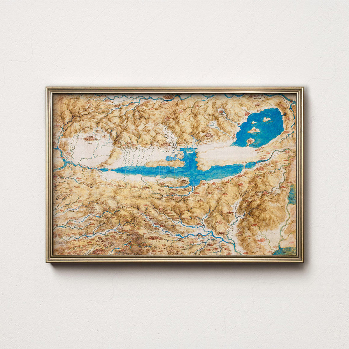 Leonardo da Vinci Map of the Valdichiana Art Print — artwork preview 7