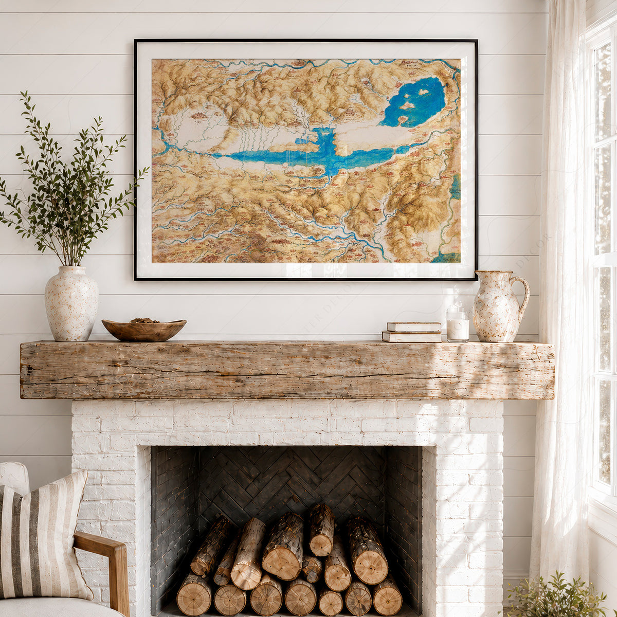 Leonardo da Vinci Map of the Valdichiana Art Print — artwork preview 18