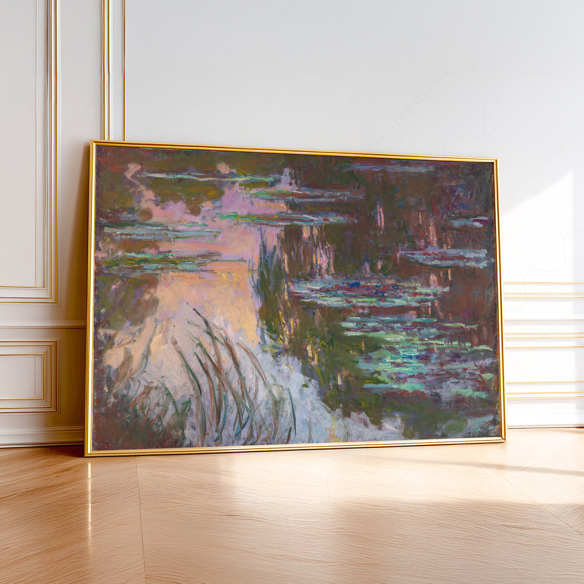 Claude Monet Water Lilies at Sunset Art Print — artwork preview 1