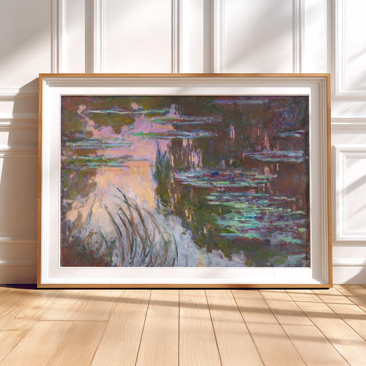 Claude Monet Water Lilies at Sunset Art Print — artwork preview 5