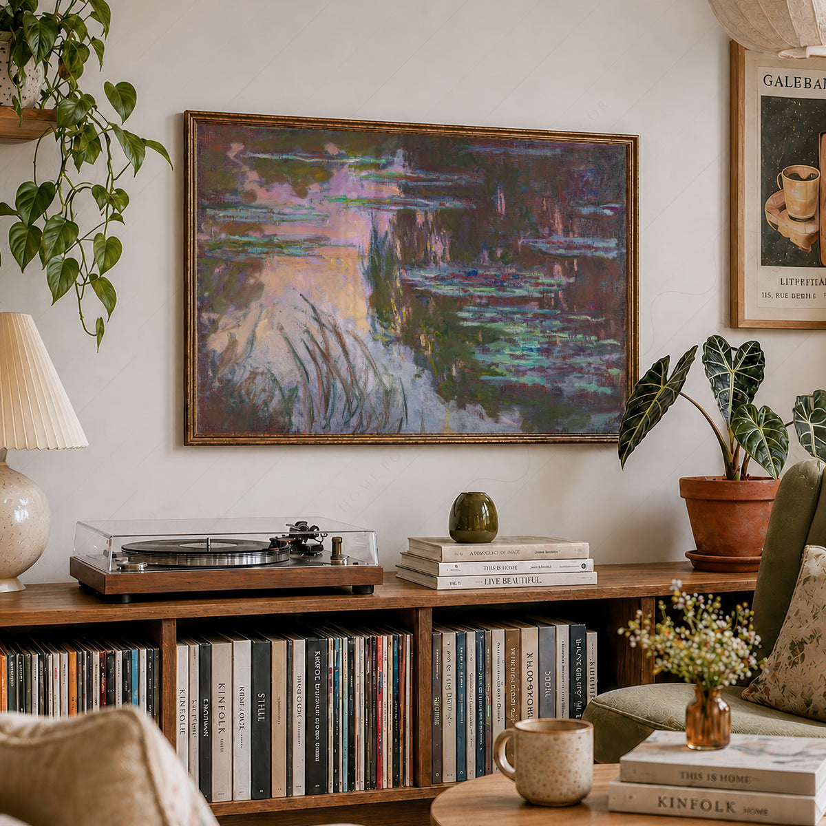 Claude Monet Water Lilies at Sunset Art Print — artwork preview 19