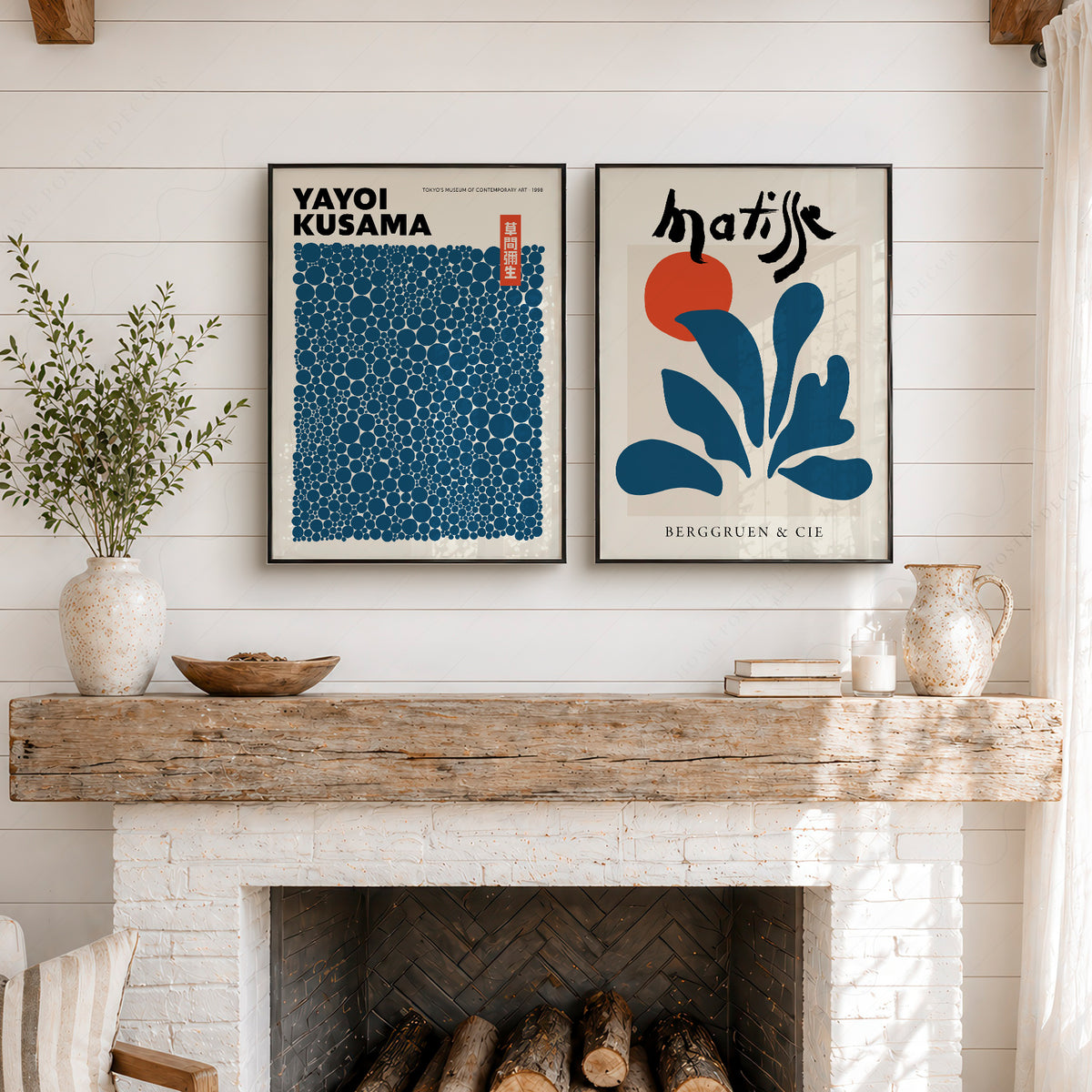 Kusama and Matisse Blue Pair – Set of 2 Art Prints — artwork preview 6