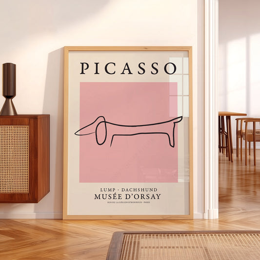 Pablo Picasso Lump Dachshund Line Art Print – Minimalist Dog Poster — artwork preview 5