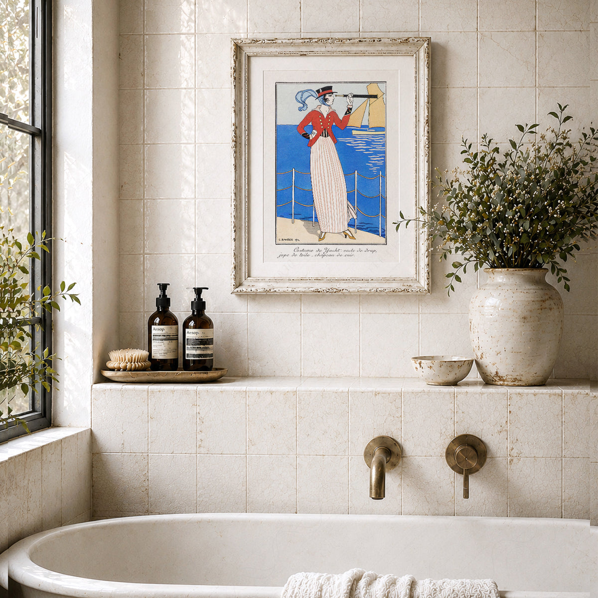 Woman with a Telescope Art Print – Vintage Nautical Fashion Poster – 19-02 — artwork preview 21