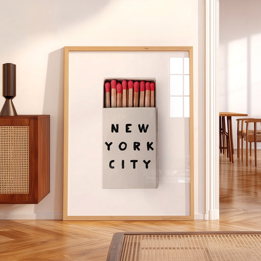 New York City Matchbox Print – Minimalist Retro Wall Art Poster — artwork preview 5