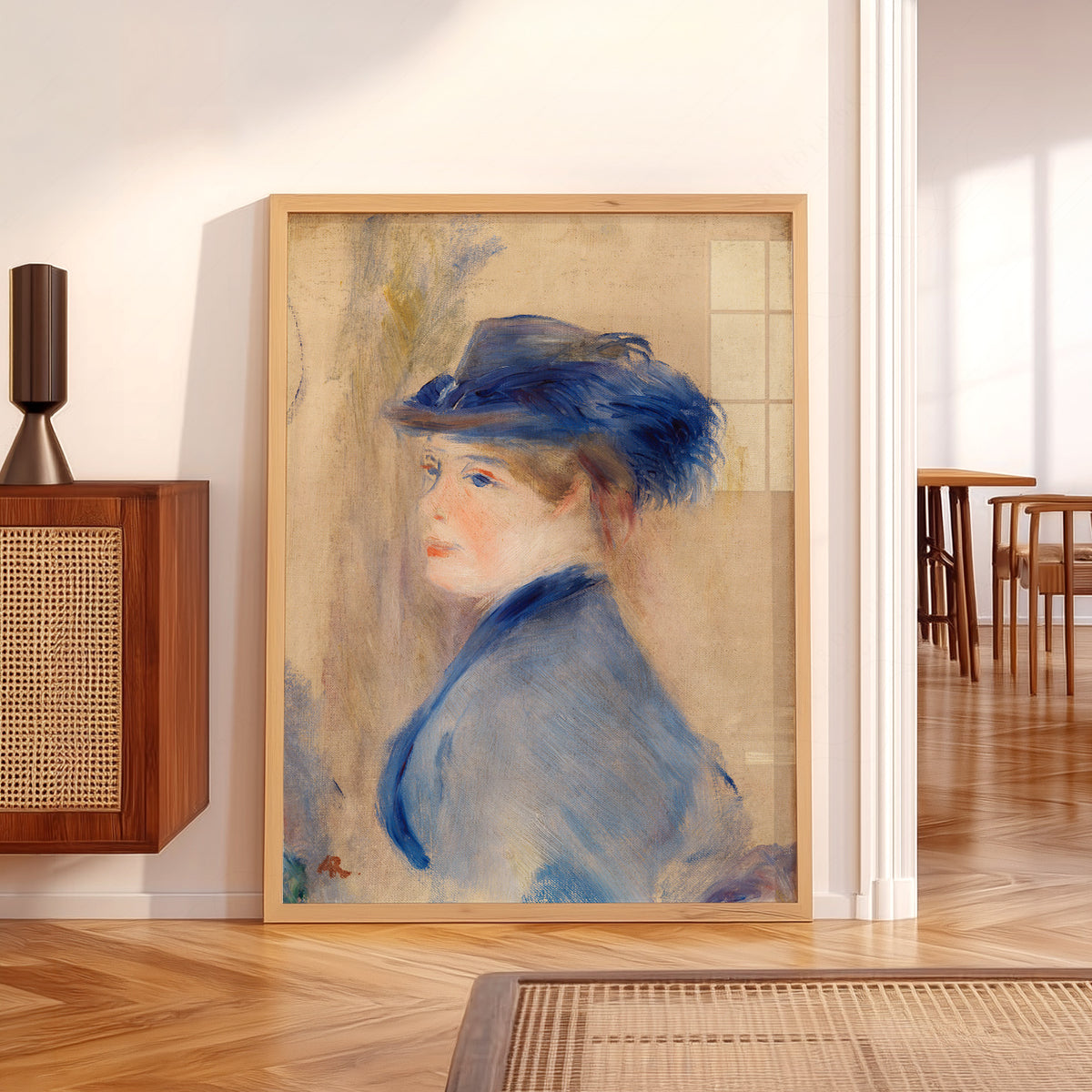Pierre-Auguste Renoir Woman in a Blue Hat Art Print — artwork preview 5