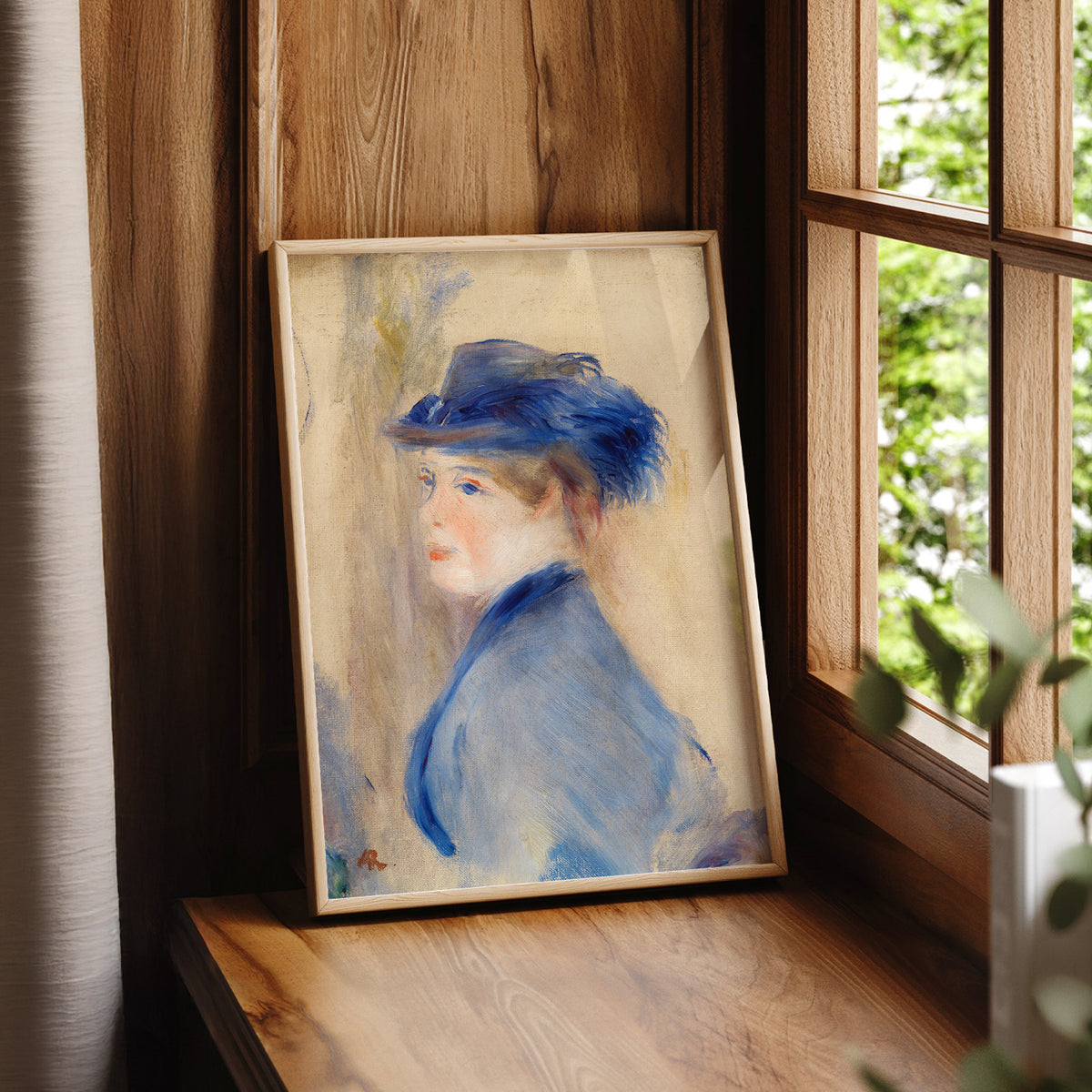 Pierre-Auguste Renoir Woman in a Blue Hat Art Print — artwork preview 7