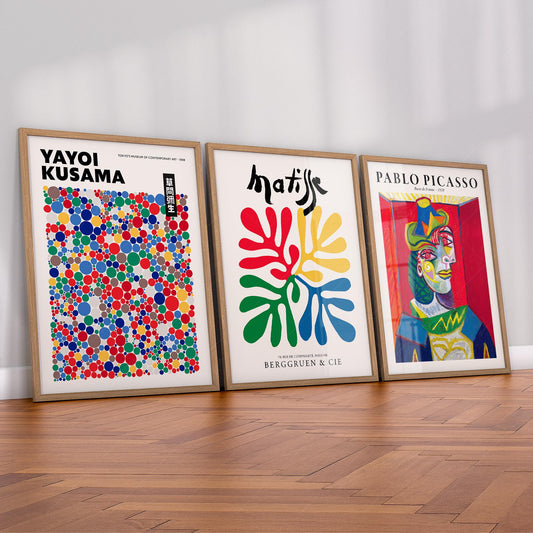 Matisse Kusama Picasso Set of 3 Prints – Modern – fine art print wall decor
