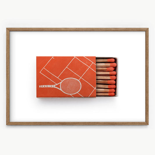 Paris Tennis Matchbox Print – French Open Clay Court – vintage matchbox poster print