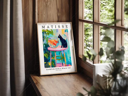 Henri Matisse Goldfish with a Black Cat Print – fine art print wall decor