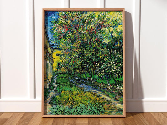 Van Gogh The Garden of the Asylum at Saint-Rémy Print – fine art print wall decor