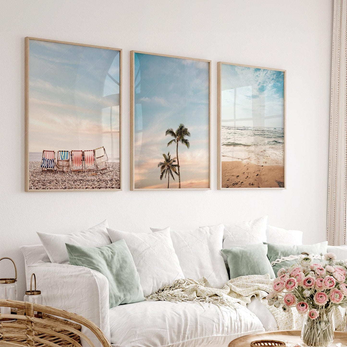 Beach Wall Art Set of 3 Prints – Coastal Ocean – high quality art print