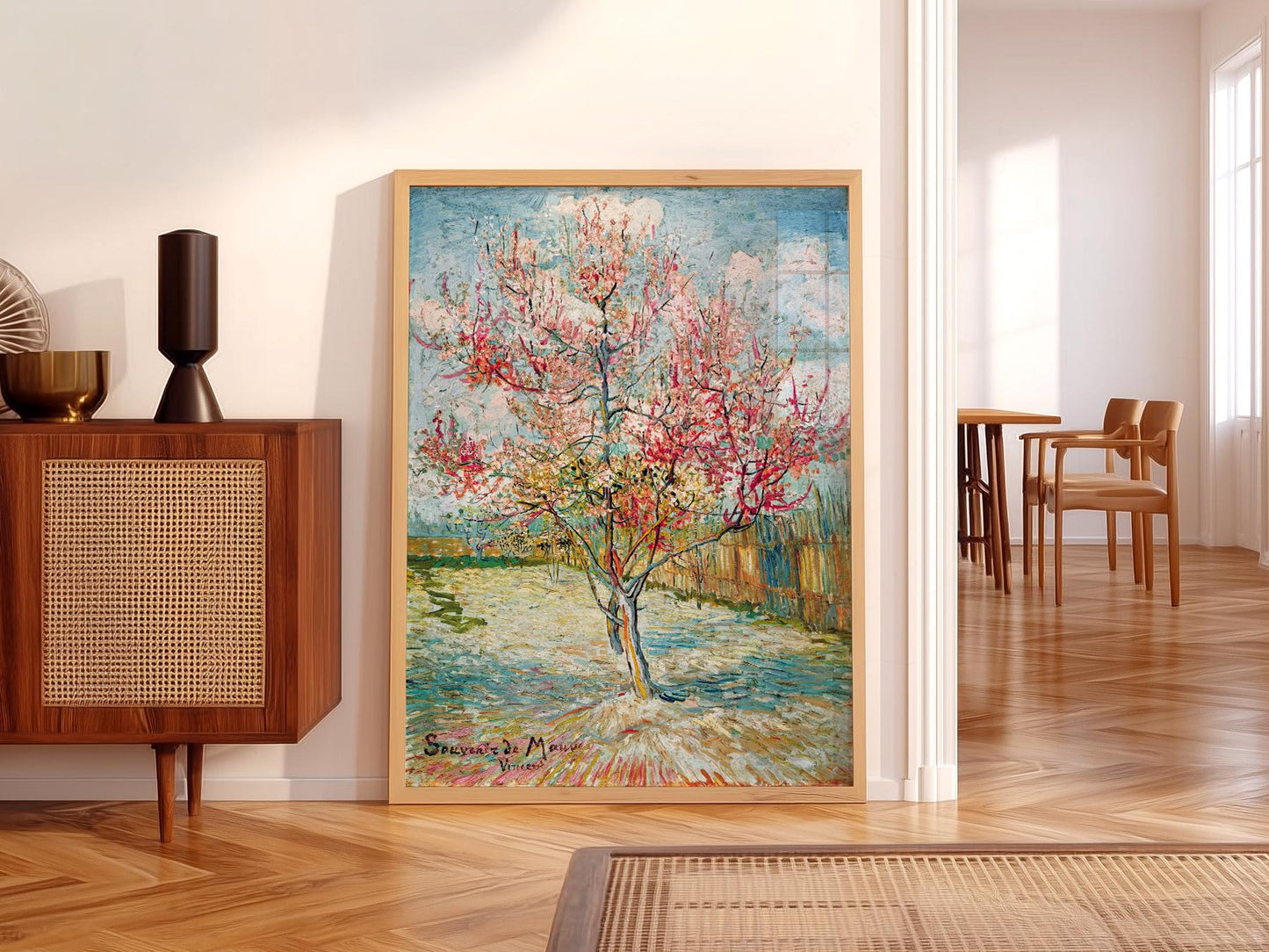 Vincent Van Gogh Pink Peach Trees Art Print – Famous – exhibition poster wall art