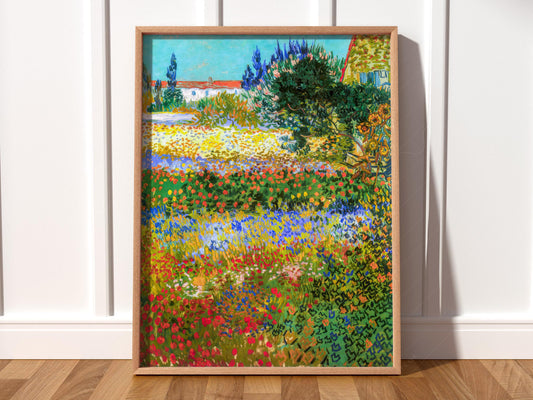 Vincent Van Gogh Flowering Garden Print – Famous – fine art print wall decor