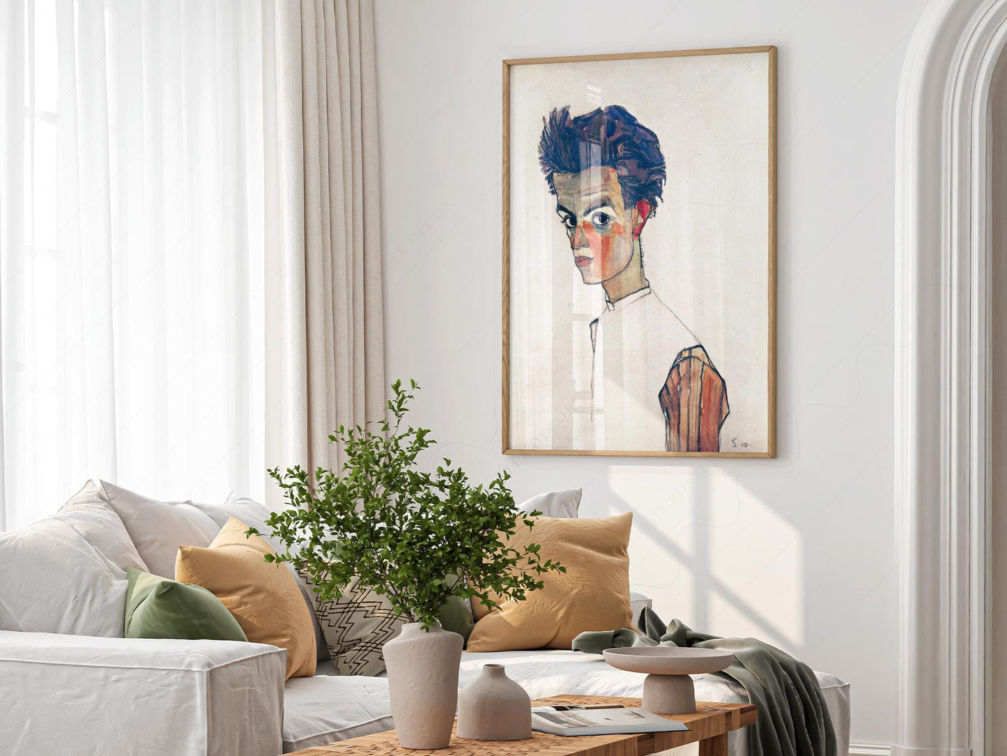 Egon Schiele Self-Portrait Art Print – Expressionist – exhibition poster wall art